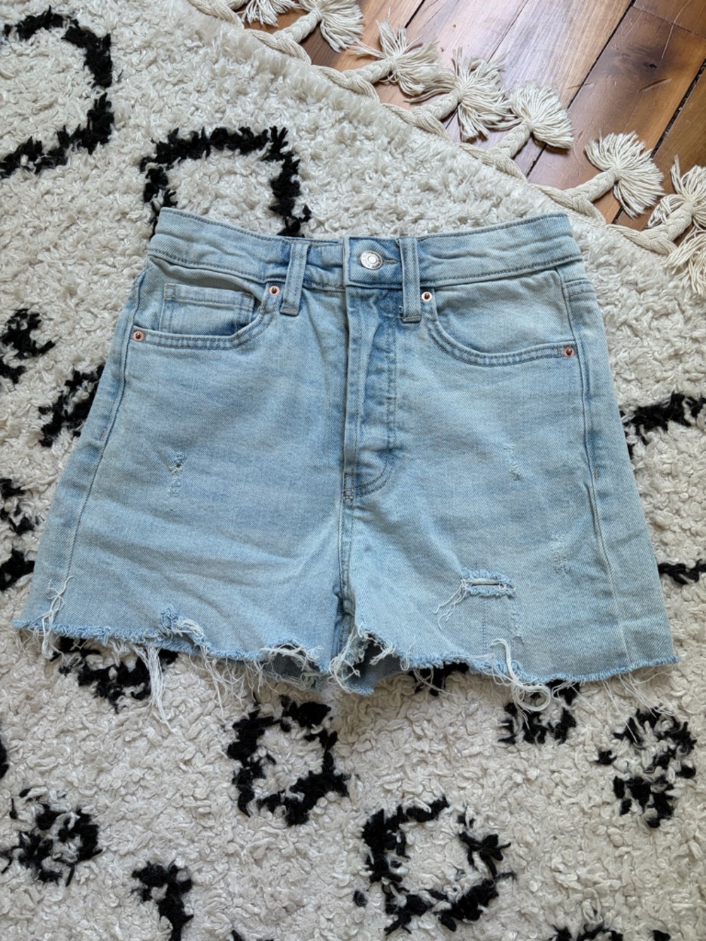 wild fable Light Wash Distressed Denim Shorts